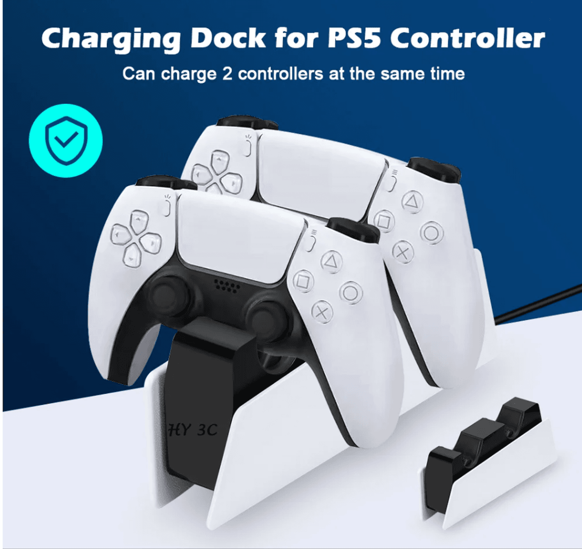 Dobbel ladestasjon for PS5 DualSense kontroller trådløs 